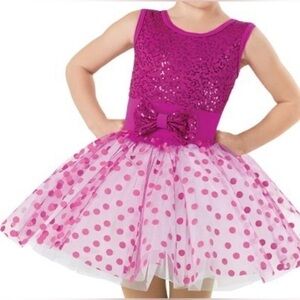 Weissman Sequin polka sot bow dress dance costume halloween costume dress up
